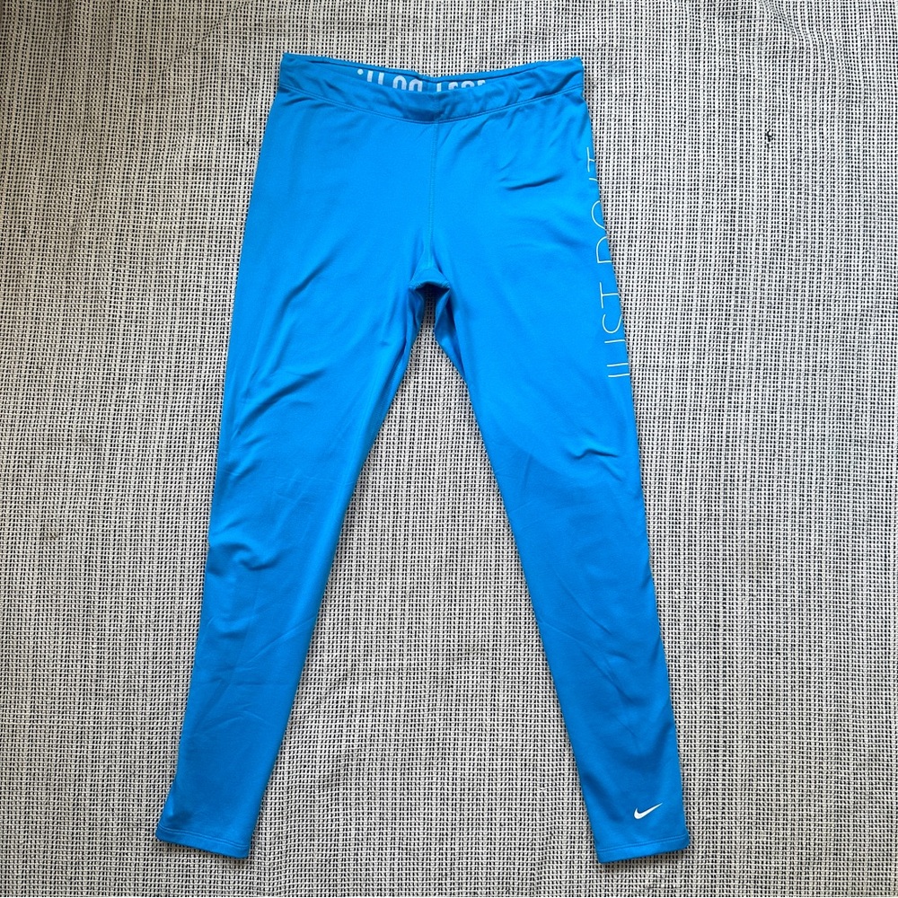Nike Therma-Fit Blue and White Leggings Size L